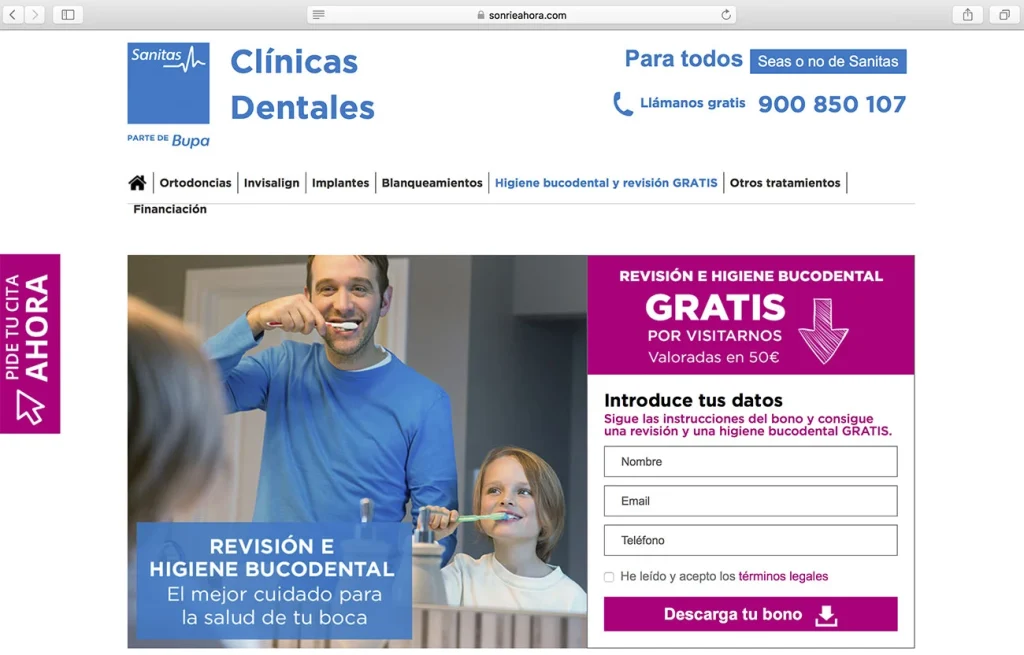 páginas web para clínicas dentales