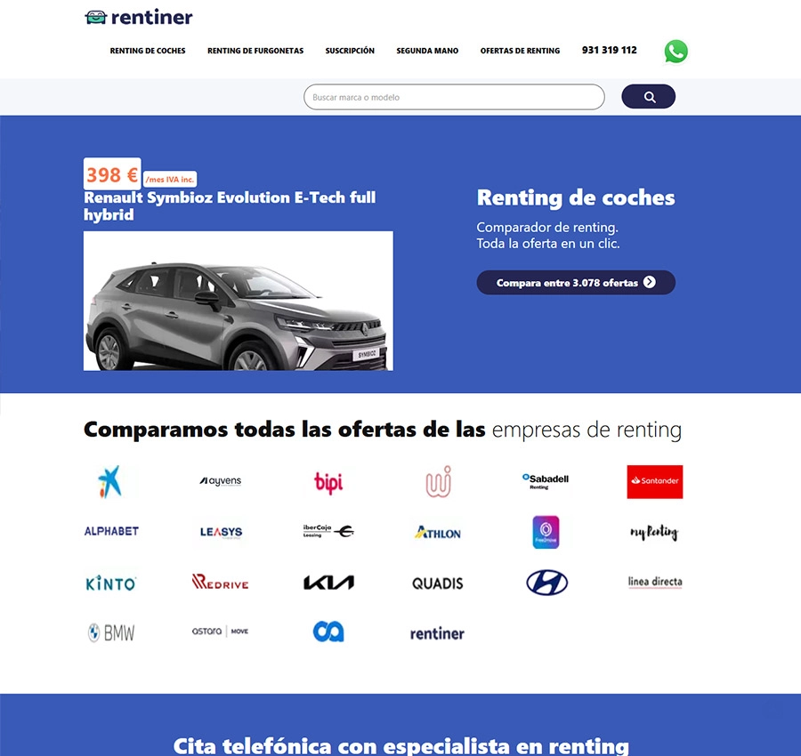 rentiner sitio web, caso de éxito