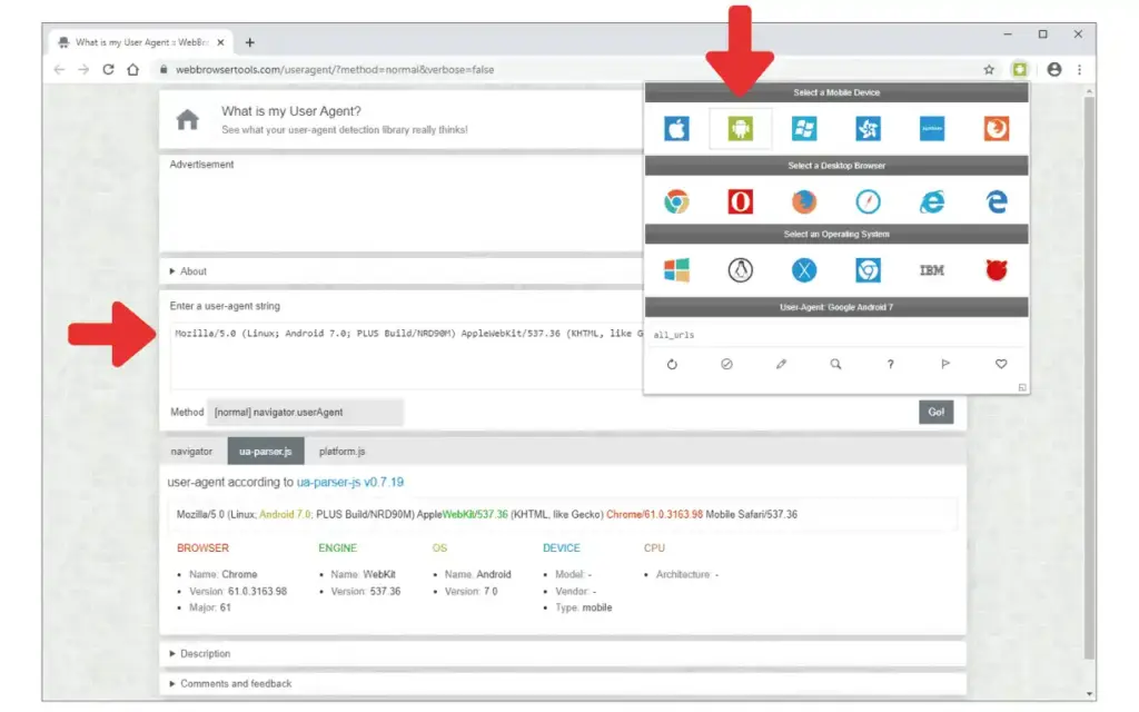 User-agent Switcher